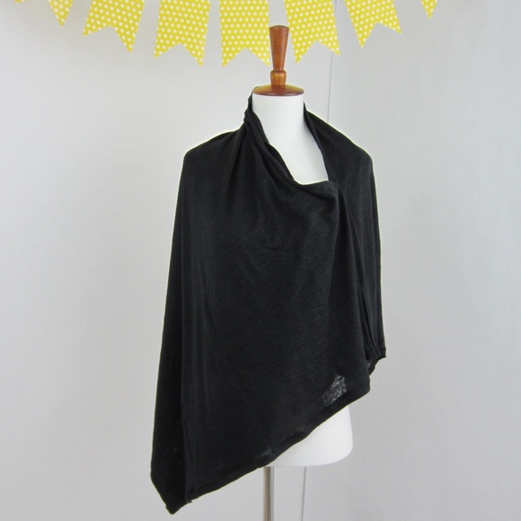 Cambodian Cover in Black, Multipurpose Wrap Poncho - Picture 4 of 8